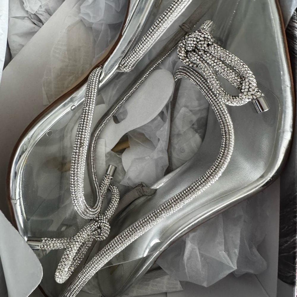 Jennifer Lopez Silver Rhinestone Sandals